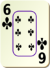 Bordered Six Of Clubs Clip Art
